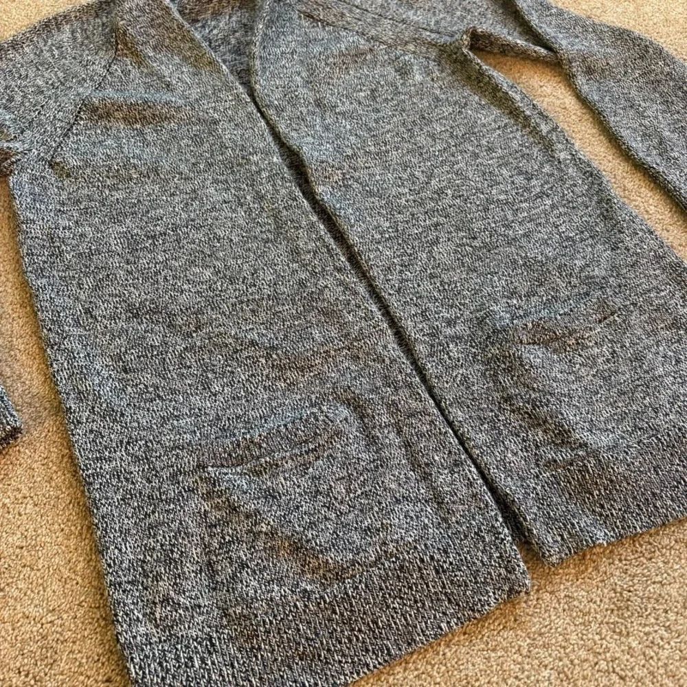 GAP Women Marled‎ Knit Open Front Cardigan Sweater Large Pockets Long Soft EUC